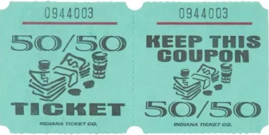 50-50 Raffle - 10 Tickets (PRIZE AMOUNT UPDATED DAILY) (290/145)
